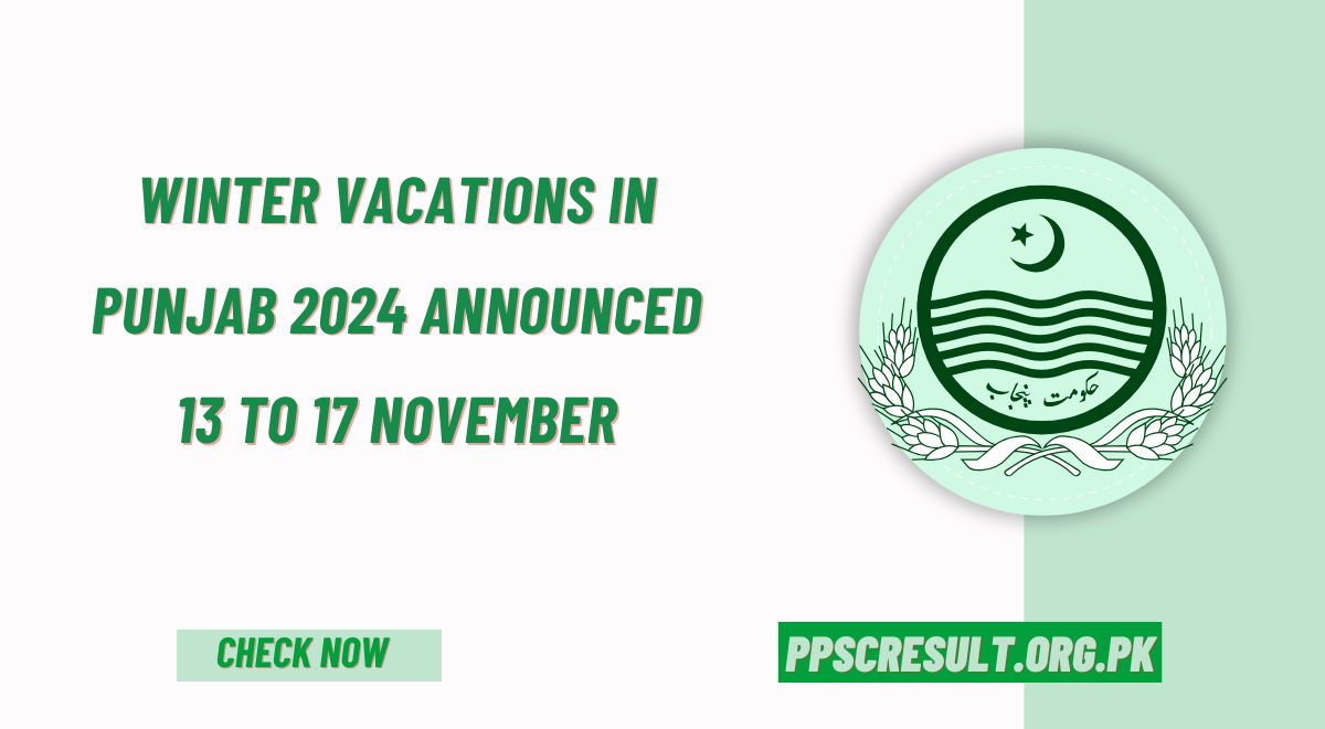 Winter Vacations in Punjab 2024 Announced 13 to 17 November